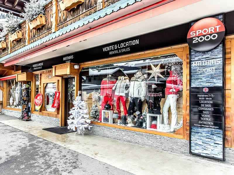Ski hire shop Mathias Sports in 60 Taille de Mas du Pleney, Morzine