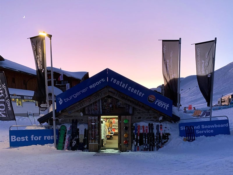 Ski hire shop Burgener Sport in Fiescheralp [direkt neben Luftseilbahn], Fiesch