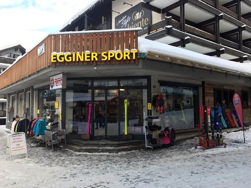 Ski hire shop Egginer Sport in Gletscherstrasse 3, Saas-Fee