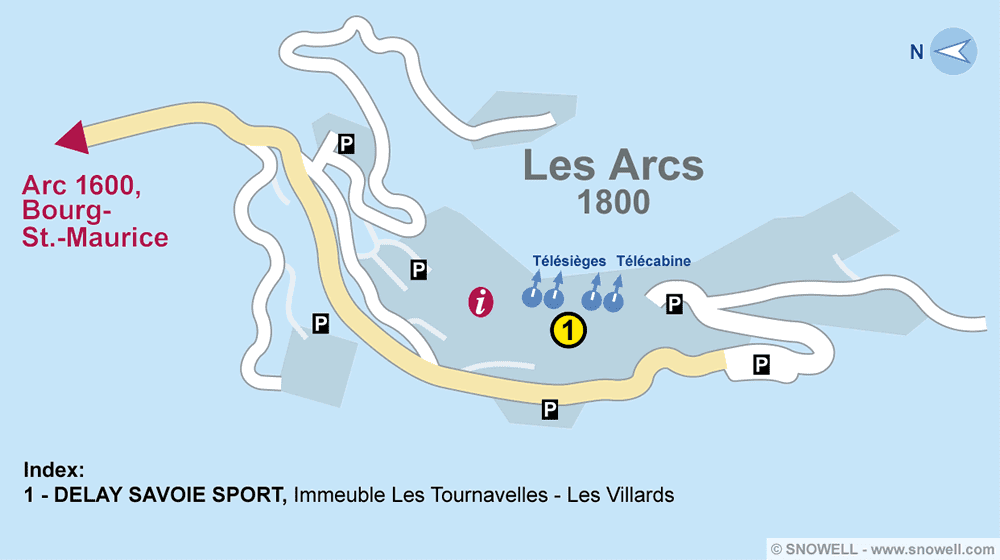 Immeuble Les Tournavelles Les Villards Delay Savoie Sport Map Les Arcs 1800 1000 