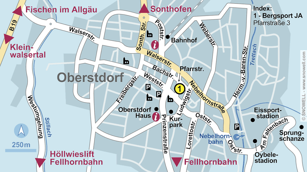 Ski Hire Oberstdorf SNOWELL 3 Bergsport Ja Map Oberstdorf 1000 