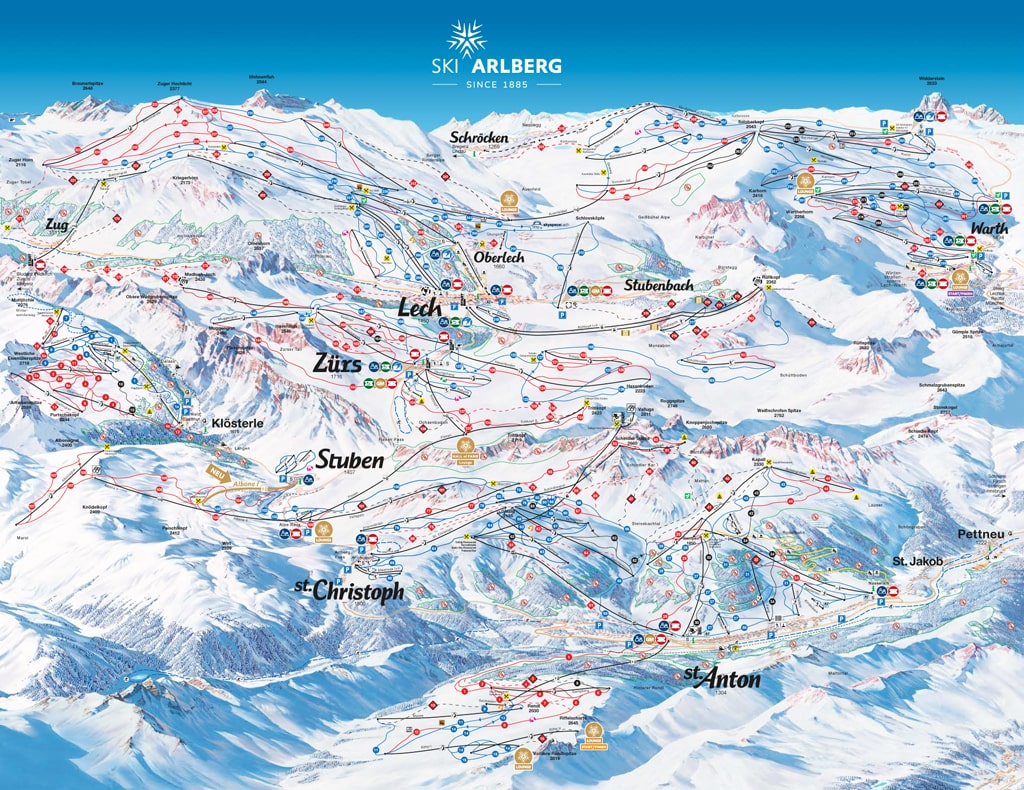 Skimap Stuben am Arlberg